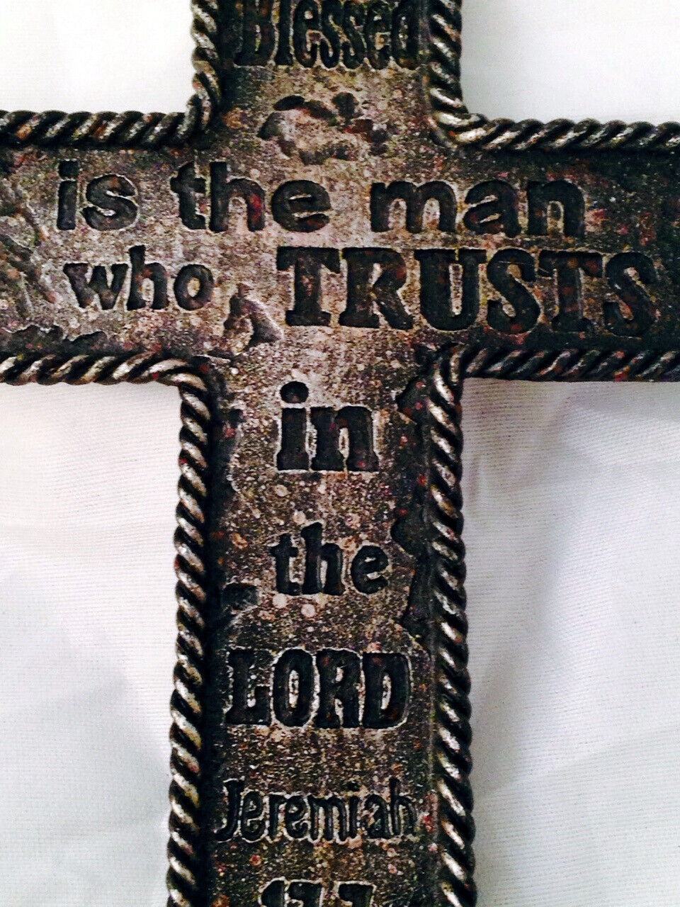 "Blessed is the Man who Trusts in the Lord " Rustic Western Cross