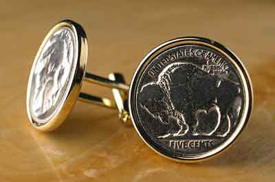 Authentic Buffalo Nickel Cuff Links