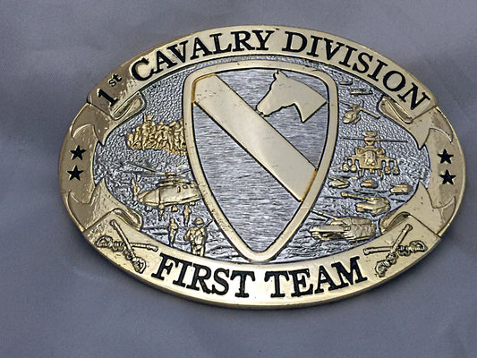 1st Cavalry Gold and Silverplated Belt Buckle (Clearance)