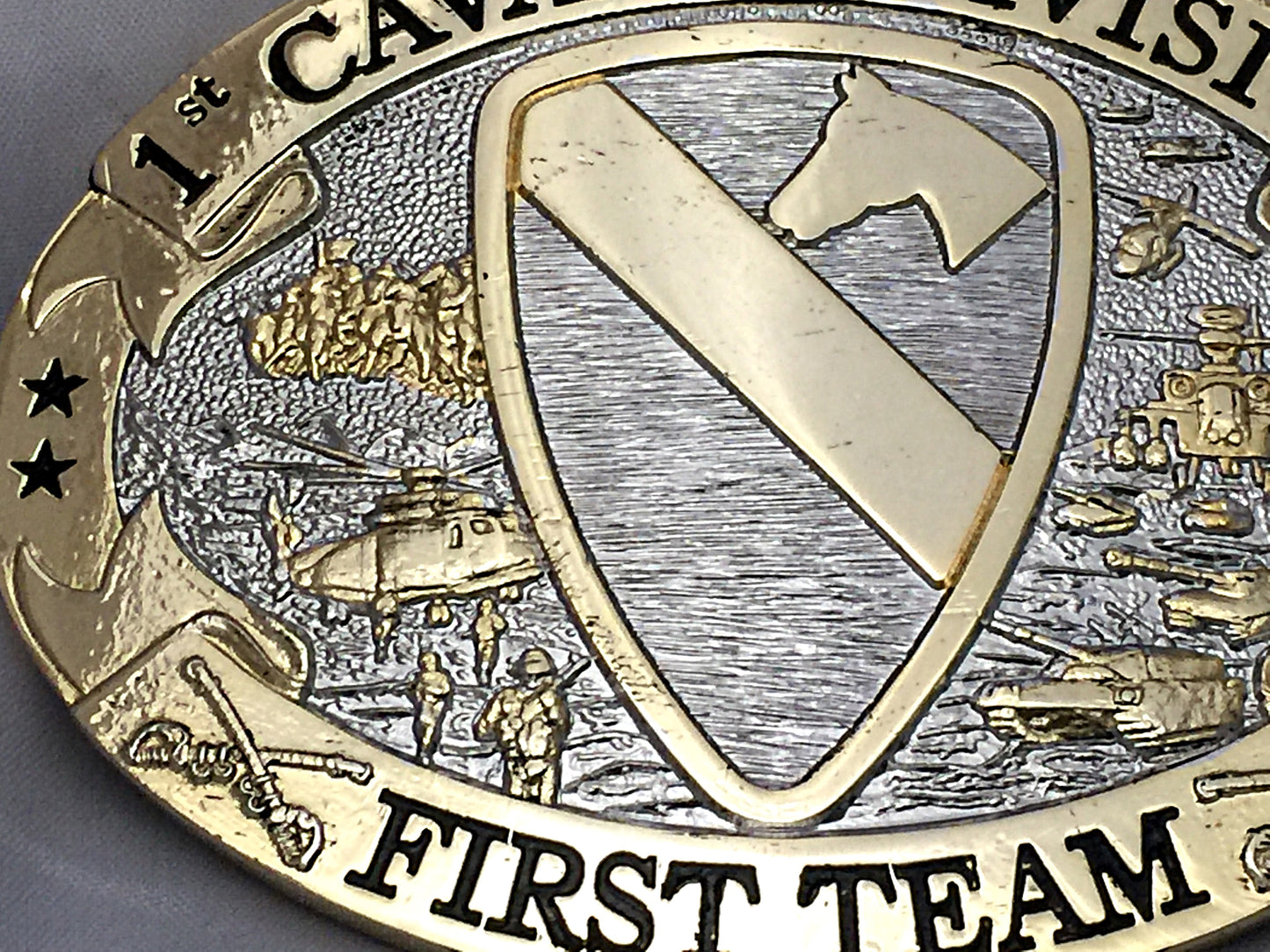 1st Cavalry Gold and Silverplated Belt Buckle (Clearance)