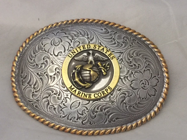 USMC Marine Corps Western Style Buckle