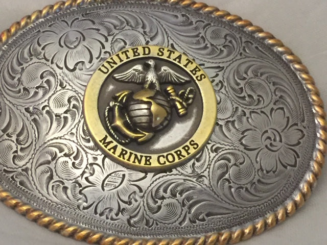 USMC Marine Corps Western Style Buckle