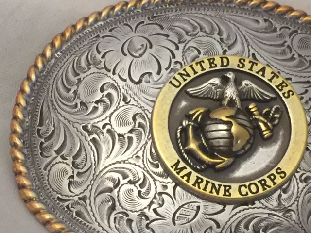 USMC Marine Corps Western Style Buckle