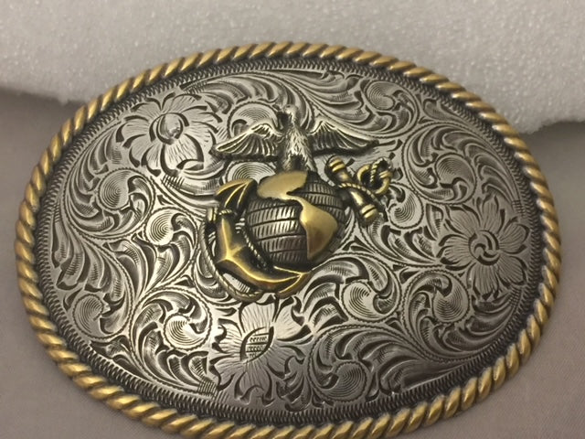 USMC Eagle, Anchor and Globe Western Style Buckle