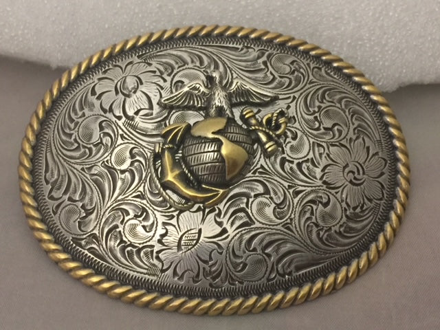 USMC Eagle, Anchor and Globe Western Style Buckle