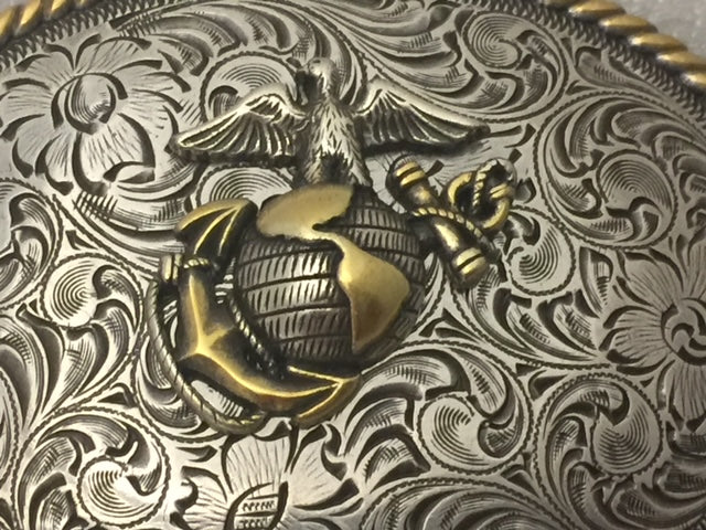 USMC Eagle, Anchor and Globe Western Style Buckle