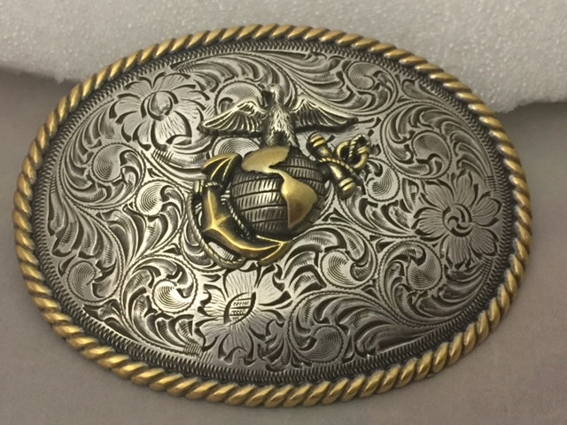 USMC Eagle, Anchor and Globe Western Style Buckle