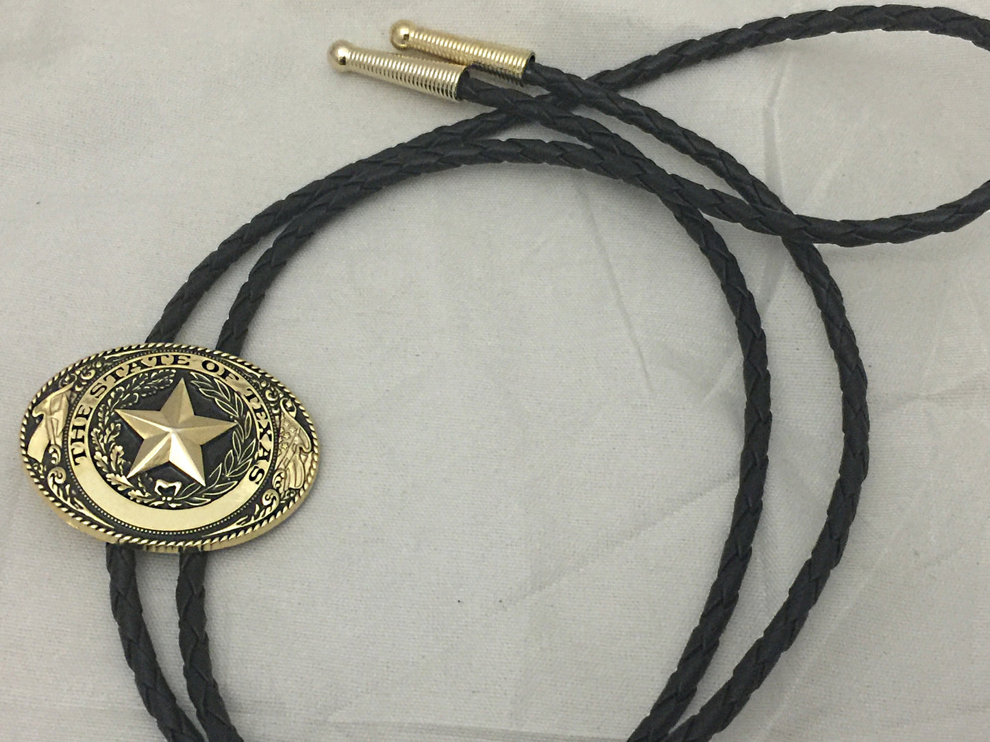 3 piece set Texas Seal Set: Belt Buckle, Bolo and Key Ring  (Gold)