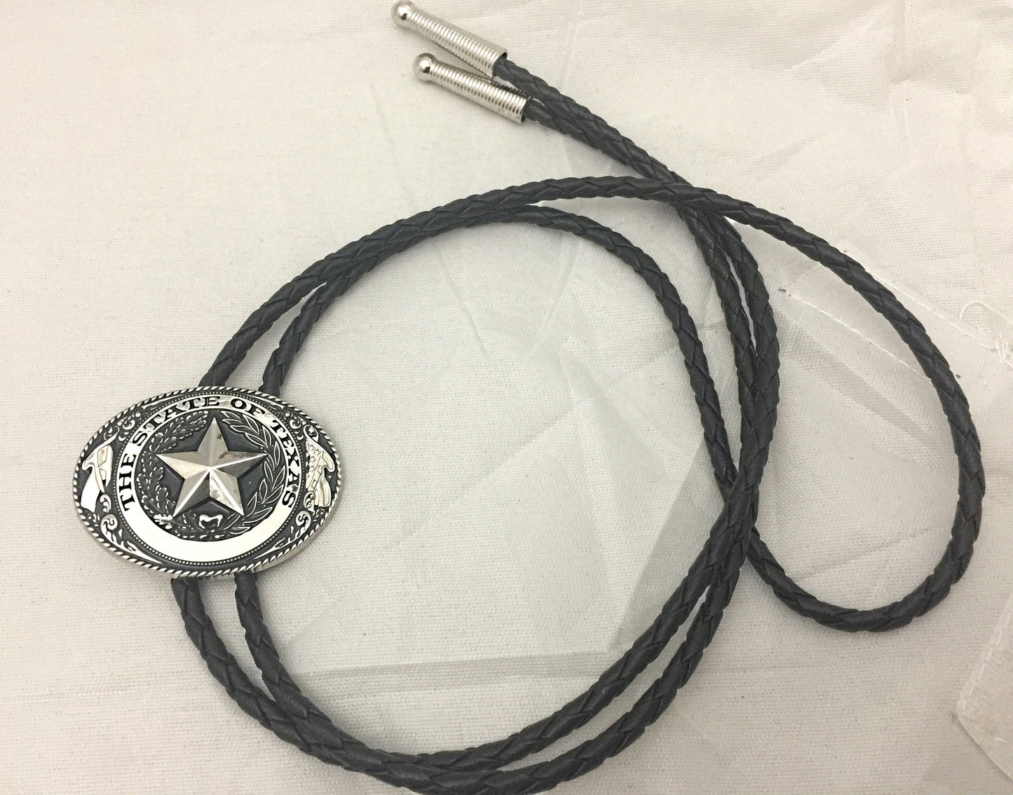 3 piece set Texas Seal Set: Belt Buckle, Bolo and Key Ring (Silver)