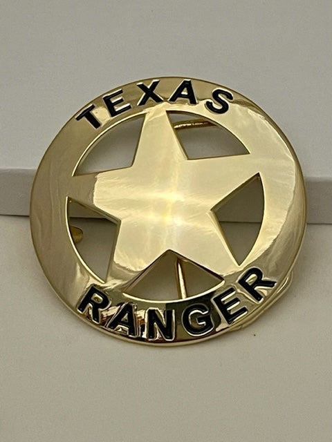 Texas Ranger 2 piece set, belt buckle and bolo (Gold)