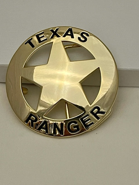 Texas Ranger 2 piece set, belt buckle and bolo (Gold)