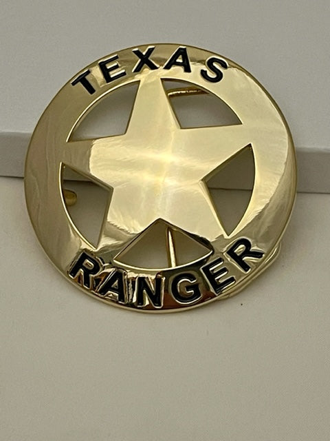Texas Ranger 2 piece set, belt buckle and bolo (Gold)