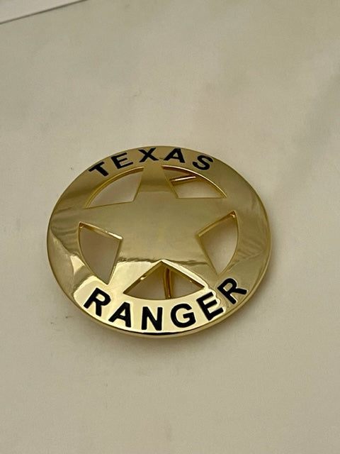 Texas Ranger 2 piece set, belt buckle and bolo (Gold)