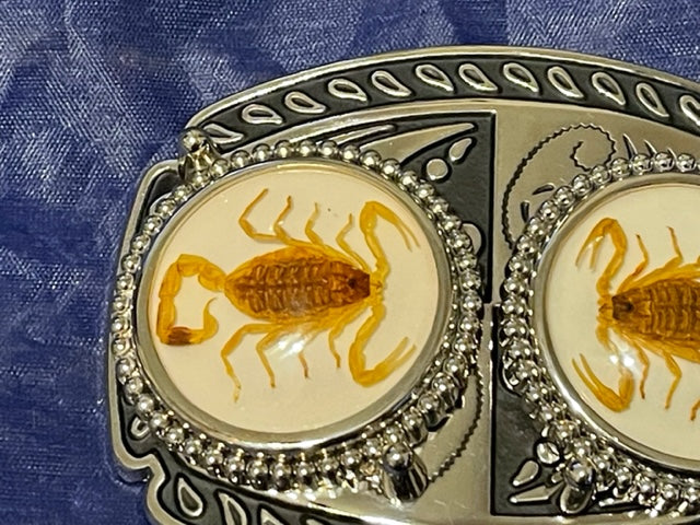 Real Scorpion Belt Buckle Solid, Great Quality (Silver tone)