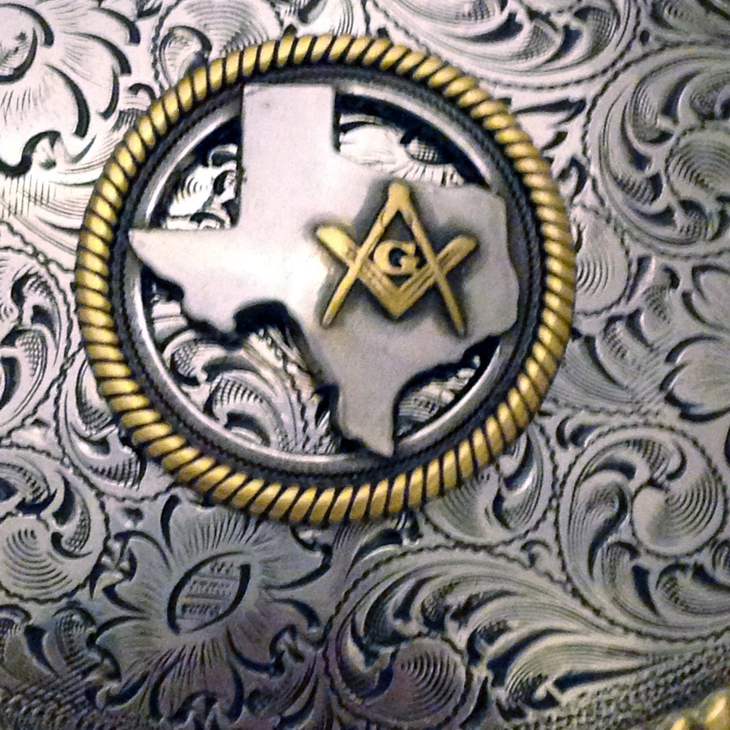 Texas Masonic Western Style Buckle
