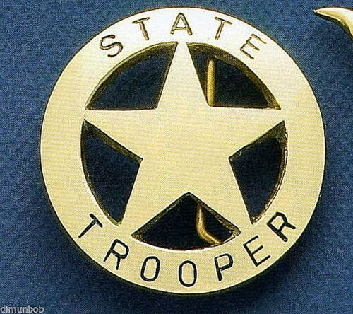 State Trooper Badge Belt Buckle ( Solid Brass)