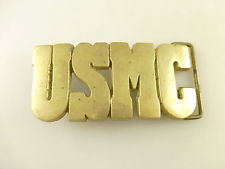 USMC Marine Corps Solid Brass Belt Buckle Insignia (USMC)