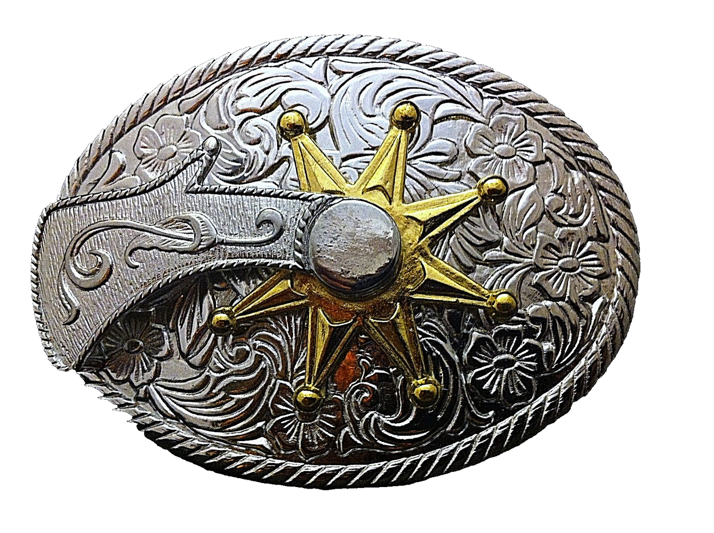 Western Cowboy "Spinning Spur" Metal Belt Buckle