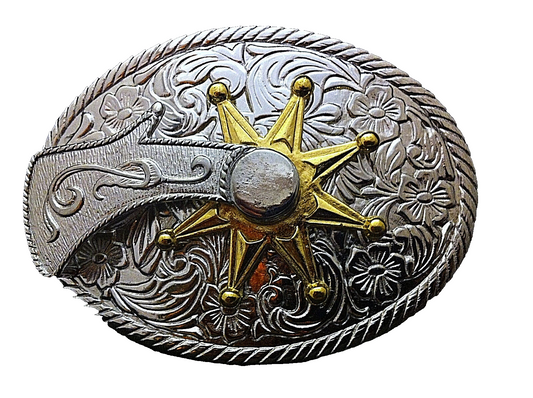 Western Cowboy "Spinning Spur" Metal Belt Buckle