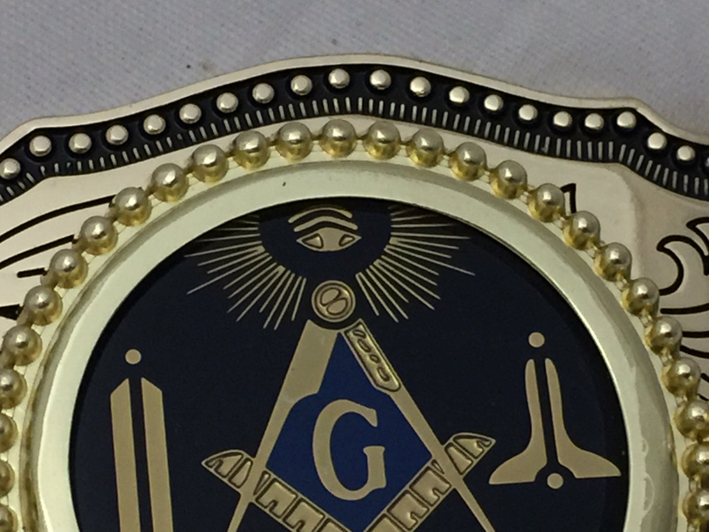 Masonic Symbols Belt Buckle  Western Style Black and Gold (W167)
