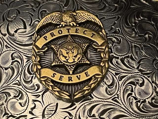 To Protect and Serve Western Style Tribute Buckle